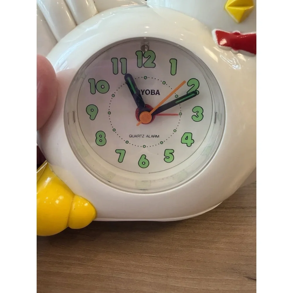 Vintage Toyoba Chicken Alarm Clock Light Up Flashing Eyes Novelty Kitchen